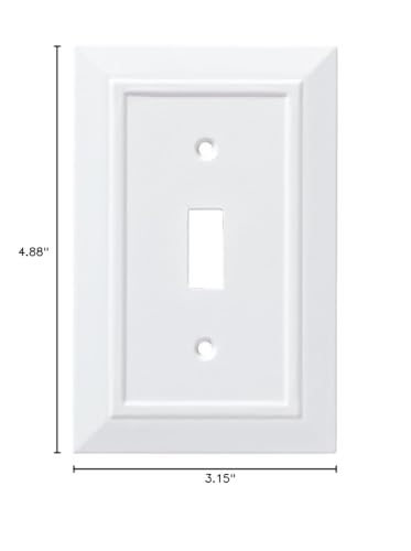 Franklin Brass Classic Architecture (1-Pack) Decorative Light Switch Cover Wall Plate Pure White 1-Gang Wall Plate Switch/Toggle Plate Guards Electrical Outlet Covers W35241-PW-C - size: 1 Count (Pack of 1), style: Switch