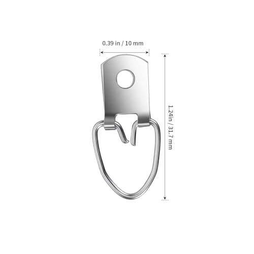 SHEUTSAN D Ring Picture Hangers, 1.25 Inch, 500 Pack with Screws, Single Hole Frame Hanging Hooks