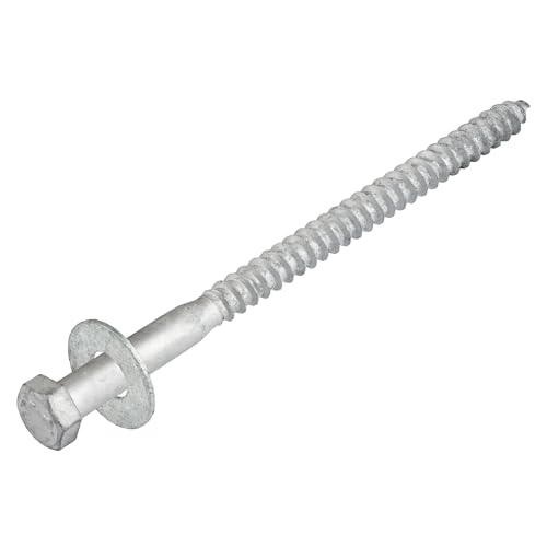 3/8 x 6 (50 Pack) Lag Screw Kit, 50 Screws and 50 washers, Hot Dip Galvanized, Meets ASME B18.2.1 Industrial/Commercial Grade by Makers Bolt - size: 3/8 x 6