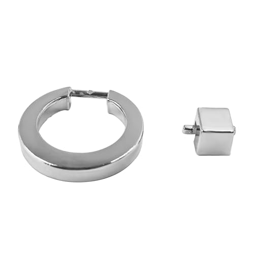 4Pcs Silver Zinc Alloy Cabinet Ring Knobs, Modern Round Drawer Pulls with Mounting Screws, Single Hole Dresser Handles for Kitchen Furniture, Wardrobe and Bathroom Hardware - color: Chrome