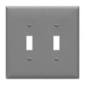 ENERLITES Mid-Size Double Toggle Light Switch Cover Plate, 1 Pack, Gray - color: Gray, size: Mid-Size