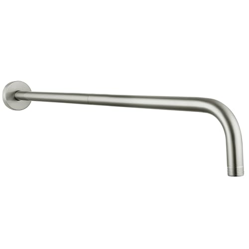 Shower Arm with Flange, 24 Inches Wall Mount Replacement Extension Showerhead Arm For Fixed Shower Head, Brushed Nickel - color: Brushed Nickel, style: 24 Inch