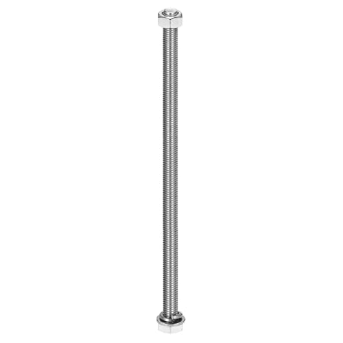 MECCANIXITY M10 x 240mm 304 Stainless Steel Hex Head Screws Bolts, Nuts, Flat & Lock Washers Assortment Kit, Fully Threaded, Bright Finish for Home, Electronic, Machine, 1 Sets - size: M10 x 240mm