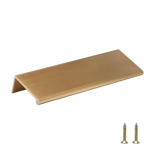 Rergy 10 Pack 3-3/4" Cabinet Pulls Champagne Bronze Finger Pulls - color: Champion Bronze, size: Hole Center: 3-3/4in(96mm)