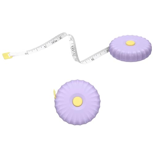 HARFINGTON 2Pcs Soft Tape Measure 79" Double Scale Retractable Mini Cartoon Measuring Tape Cute Tape Measurer for Sewing Craft Cloth Fabric Tailor Weight Loss Body Measurements, Purple - color: Purple