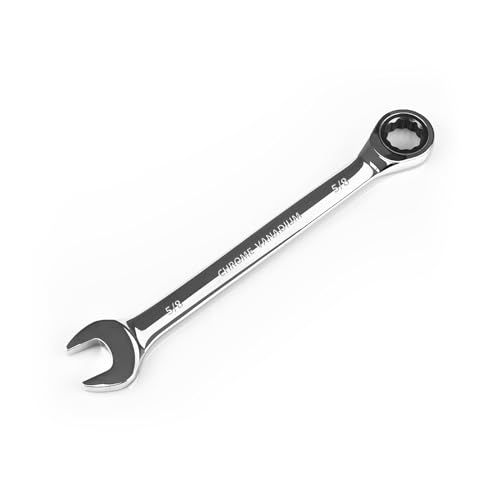 Egofine 5/8 inch Ratcheting Combination Wrench SAE, Industrial Grade Gear Spanner with 12-Point Design, 72-Tooth Ratchet, Chrome Vanadium Steel - size: 5/8"