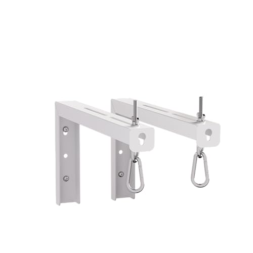 suptek Universal Projector Screen Wall Mount L-Brackets Wall Hanging Mount 12 inch Adjustable Extension Mounting Hooks for Projection Screen up to 80 lbs, PRL002W, White (1 Pair) - size: 12 inch-white