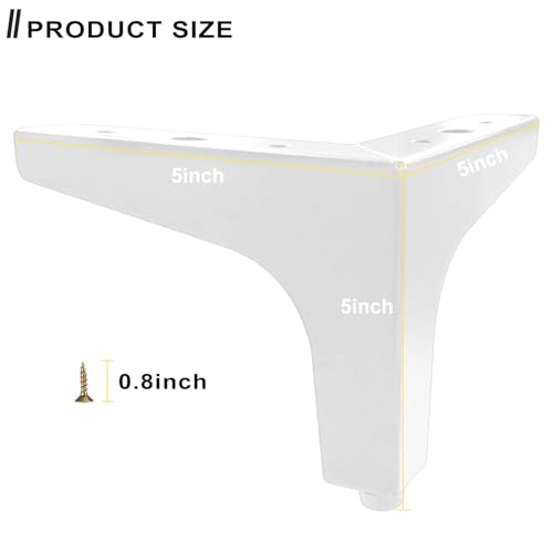 AODIOU Furniture Legs White Replacement Feet: Sofa Legs 4 Inch European Style Dresser Legs Set of 4 - color: White, size: 4'' / 10cm(4PCS)