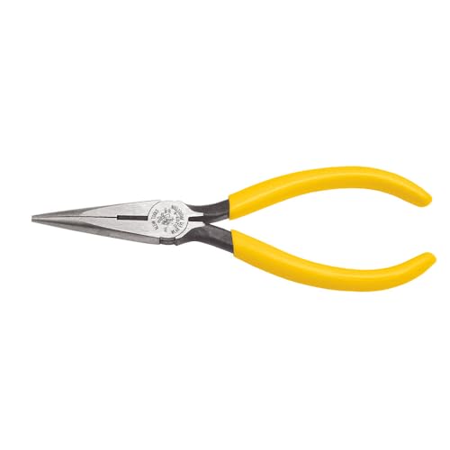 Klein Tools D203-6 Long Nose Side-Cutter Pliers, Induction-Hardened Cutting Knives and Curved Handles, 6-Inch - size: 6-Inch