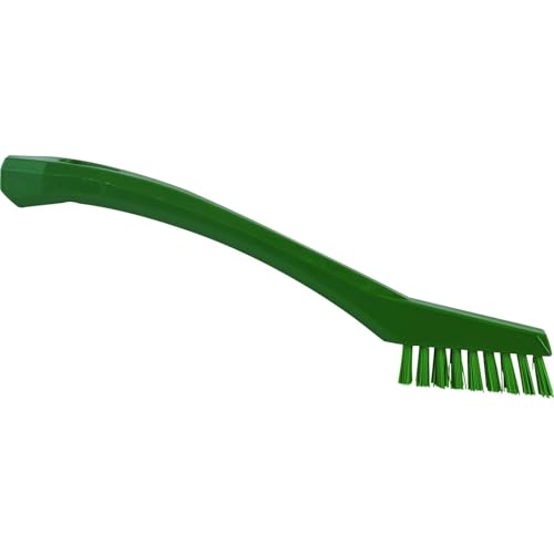 Vikan 44012 Brush,Detail,Stiff,9" x .5",PP/PBT,Green - color: Green