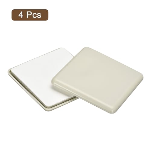 uxcell Furniture Sliders, 4Pcs 2 1/2" - Plastic Self-Adhesive Square Sliding Pads, Chair Glides for Carpeted Tile Vinyl Hardwood Floors (Grey) - size: 2 1/2"