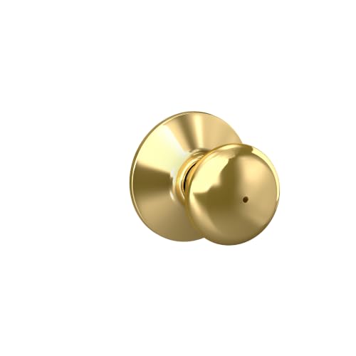 Schlage Plymouth Bed/Bath Privacy Door Knob with Lock, Bright Brass - color: Bright Brass, size: Standard