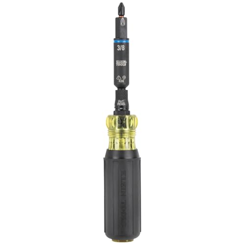 Klein Tools 32528HD KNECT 10-in-1 Impact-Rated Driver, Multi-Bit Screwdriver/Nut Driver with Deep-Well Flip Socket Sizes for Plumbing and HVAC - size: 10-in-1