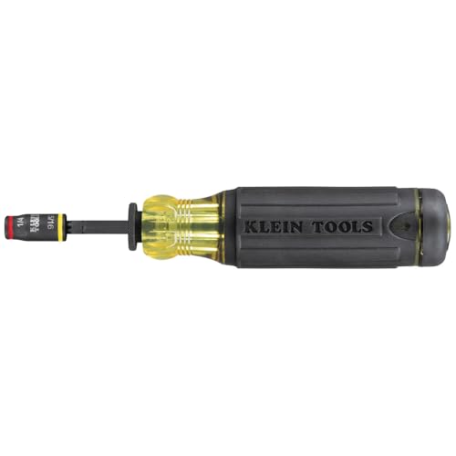 Klein Tools 32304 Screwdriver, 14-in-1 Adjustable Screwdriver with Flip Socket, HVAC Nut Drivers and Bits, Impact Rated - size: 14-in-1