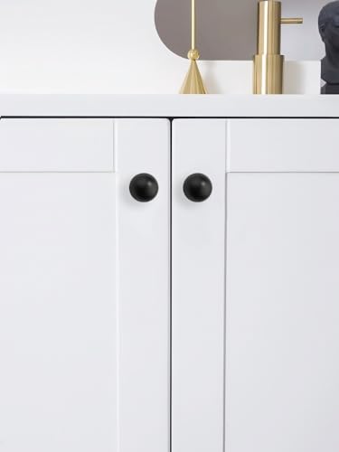 10 Pack 100% Solid 1-1/4 inch(32mm) Black Cabinet Knobs Decorative Bi-Fold Door Knob Outside Diameter Diecast Bathroom Cabinet knobs - color: Black, size: 1-1/4 inch(32mm)Diameter