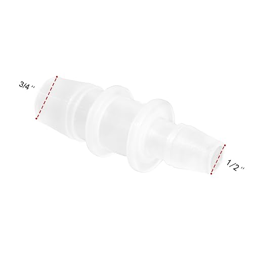 Plastic Hose Barb Reducer Pipe Fittings, 3/4" to 1/2" Hose ID Connectors Joint Splicer Mender Adapter Union Boat Water Air Aquarium O2 Fuel-Pack of 3 - size: 3/4" to 1/2"