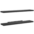 Amada 47 Inch Floating Shelves with Invisible Brackets, Set of 2, Black | Wall Shelves with Hidden Bracket, Solid MDF Wood, 22 lbs Max Load per Shelf, Easy to Assemble, Multi-Wall Compatible - color: Black, size: 47 inches