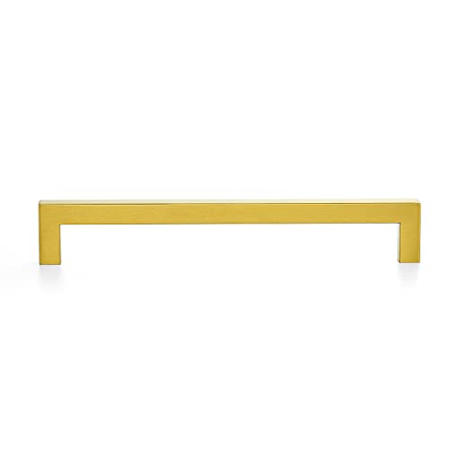 Ravinte Brushed Brass Cabinet Square Handles Drawer Pulls 8 Inch 18 Pack - color: Brushed Gold