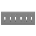 ENERLITES Six Gang Light Switch Wall Plate, Toggle Switch Plate, 6-Gang Standard Size 4.50" x 11.81", Unbreakable Polycarbonate Thermoplastic, 8816-GY, Gray - color: Gray, size: Standard Size