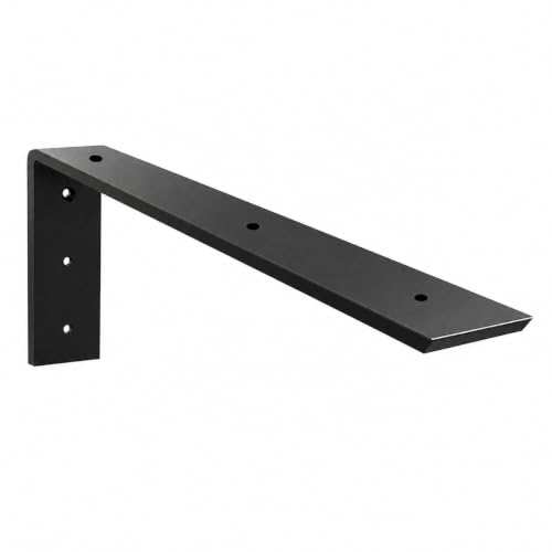 WINKER Countertop Support Bracket 1 Pack Heavy Duty 3/8" Thick Hidden L Shelf Bracket 12" x 6" x 2.5" Metal Corbels for Quartz/Granite/Wood/Concrete/Laminate Countertops, Black - size: 12″x6″x2.5″-3/8" thick, style: Black-1Pack