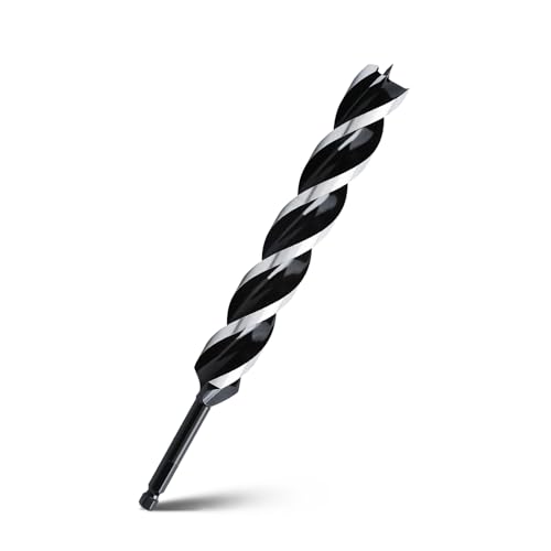 1-1/4" x 12" Auger Drill Bit for Wood,Hex Shank Tri Flute Drill Bit - size: 1-1/4"x12"