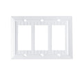 Pure White Classic Beadboard Wall Plates,Light Switch Covers,Electrical Outlet Covers, Switch Plates of Various Combination, Nature Bamboo Fiber Wall plate (3 Gang Decorator 1 Pack) - style: 3 Gang Decorator 1 Pack