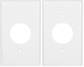 Piriuuo Round White Outlet Cover Plate, Single Outlet Plug Covers 4.53" X 2.76" Receptacle Cover with Two Screws, 220v (Pack of 2) - size: 11.5*7cm/4.53*2.76in (Pack of 2)