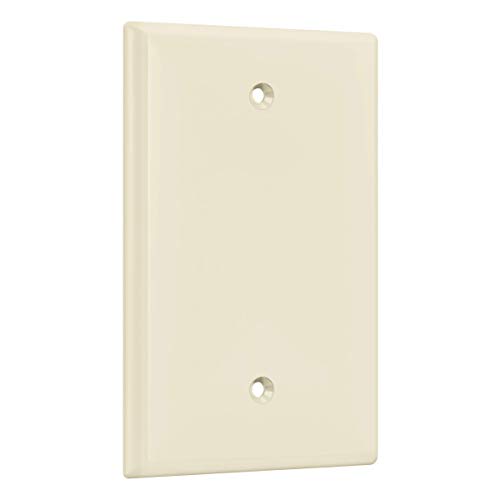 ENERLITES 10 Pack Mid-Size Blank Wall Plate Cover, 1-Gang, Light Almond - color: Light Almond, size: Mid-Size