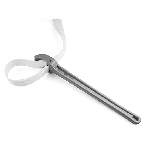 DURATECH Strap Wrench 18" Handle, Adjustable Nylon Strap Pipe Wrenches - color: Grey, size: 18 Inch