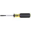 Klein Tools 6024K Slotted Screw-Holding Screwdriver, 1/4-Inch Split-Blade Flat Head Driver, Positive Gripping Action, Cushion-Grip Handle - style: 1/4-Inch Driver