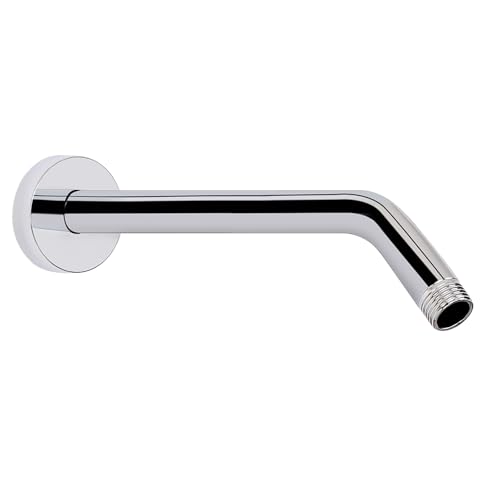 Shower Arm with Flange and Teflon Tape, Wall Mounted Shower Pipe 304 Stainless Steel Extension Arm for Fixed Shower Head & Handheld (12 Inches, Chrome) - color: Chrome, style: 12 Inch