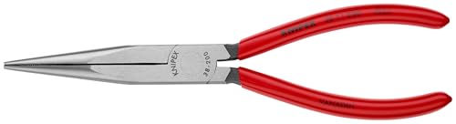 KNIPEX Tools - Long Nose Pliers Without Cutter (3811200) Red, 8 inches