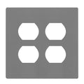 ENERLITES Screwless Double Duplex Outlet Covers Wall Plate, 1 Pack, Gray - color: Gray, size: Screwless