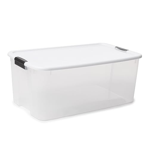 Sterilite Ultra Latch Box with Lids for Home and Office, 116 Quart, 12-Pack | Heavy-Duty and Stackable Plastic Containers with Latches for Closet, Cabinet, Bedroom, Bathroom and Dorm Room Organization - size: 116 Quart