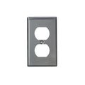 Leviton 1-Gang Duplex Device Receptacle Wallplate, Standard Size, Device Mount, Stainless Steel, 84003-40 - color: Stainless Steel, size: Pack of 1