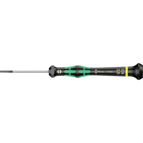 Wera 05117994001 Kraftform Micro 2035 Slotted Electronics Precision Screwdriver, 2.5mm Head, 50mm Blade Length - size: 1 Count (Pack of 1)