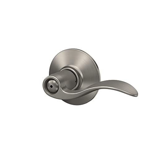 SCHLAGE Accent Bed/Bath Privacy Door Handle with Lock, Satin Nickel - color: Satin Nickel, size: 1 Pack