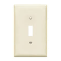 ENERLITES Mid-Size Toggle Light Switch Wall Plate Cover, 1 Pack, White - color: Light Almond, size: Mid-Size