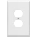 ENERLITES Duplex Receptacle Outlet Wall Plate, Jumbo Outlet Covers, Gloss Finish, Oversized 1-Gang 5.5" x 3.5", Polycarbonate Thermoplastic, 8821O-W, White - color: White, size: Over-Size