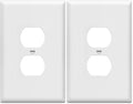 ENERLITES Duplex Receptacle Outlet Wall Plate, Jumbo Outlet Covers, Gloss Finish, Oversized 1-Gang 5.5" x 3.5", Polycarbonate Thermoplastic, 8821O-W, White (Pack of 2) - color: White, size: Over-Size (Pack of 2)