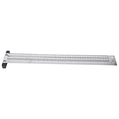 Ultra Precision Marking T-Rule Hole Ruler Stainless Scribing Mark Carpenter Line Carpenter Measuring Tool(16 inches) - size: 16 inches