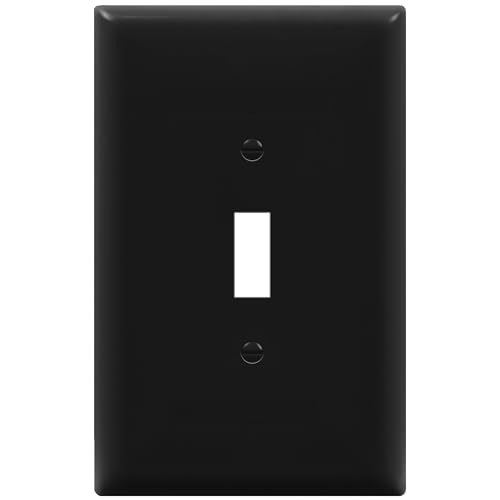 ENERLITES Toggle Light Switch Wall Plate, Gloss Finish, Jumbo Switch Cover, Oversized 1-Gang 5.5" x 3.5", Unbreakable Polycarbonate Thermoplastic, 8811O-BK, Black - color: Black, size: Over-Size