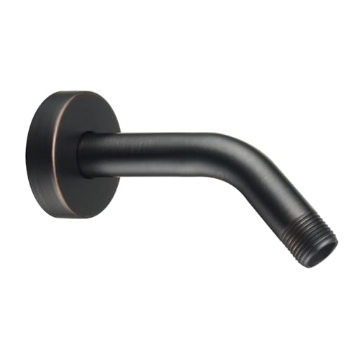 Purelux Shower Arm 6 Inch Universal Replacement Water Outlet PJ0603 Made of Stainless Steel, Flange Included, Oil Rubbed Bronze - color: Oil Rubbed Bronze, size: 6 Inches