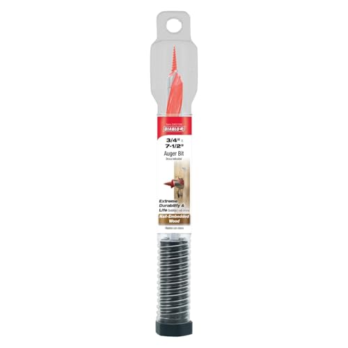 Diablo Auger Bit for Wood & Nail-Embedded Wood - 3/4" Dia, 7-1/2" Length