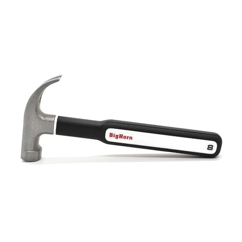 Big Horn 15153 8 Oz Mini Claw Hammer with Rubber Coated Handle & Magnetic Nail Starter