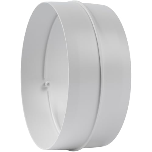 2pack 6" Inch Round Ventilation Connector, Extender - Plastic Ventilation Pipe adapter Coupling and Extension - Male Fit Duct Connector - Dust Hose or Exhaust Pipe Connection, White - size: Ø 6" Inch - 2Pack