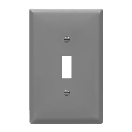 ENERLITES Mid-Size Toggle Light Switch Wall Plate Cover, 1 Pack, Gray - color: Gray, size: Mid-Size