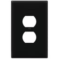 ENERLITES Oversized Duplex Outlet Covers, Jumbo Wall Plate, 1 Pack, Black - color: Black, size: Over-Size