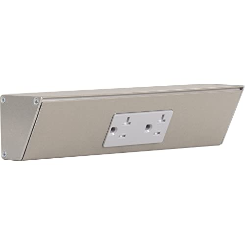 Task Lighting TR Series Angle Power Strip, 9 inch, 1 Dual Receptacles, Satin Nickel - color: Satin Nickel, size: 9 Inch