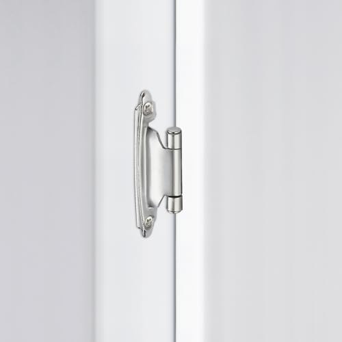 Polished Chrome Cabinet Hinges 1/2 Inch Overlay 10 Pack(5 Pairs) | Self-Closing Design, Semi-Concealed Face Frame Fit, Surface Mount, For Kitchen Doors, Cabinets, Hardware Updates - color: Polished Chrome
